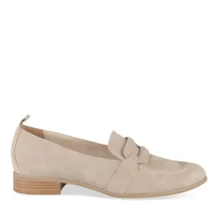 Mocassins Confort TAUPE Femme CUIR Motif Uni A Enfiler