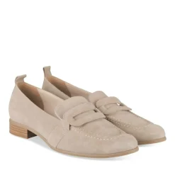 Mocassins Confort TAUPE Femme CUIR Motif Uni A Enfiler