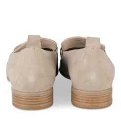Mocassins Confort TAUPE Femme CUIR Motif Uni A Enfiler