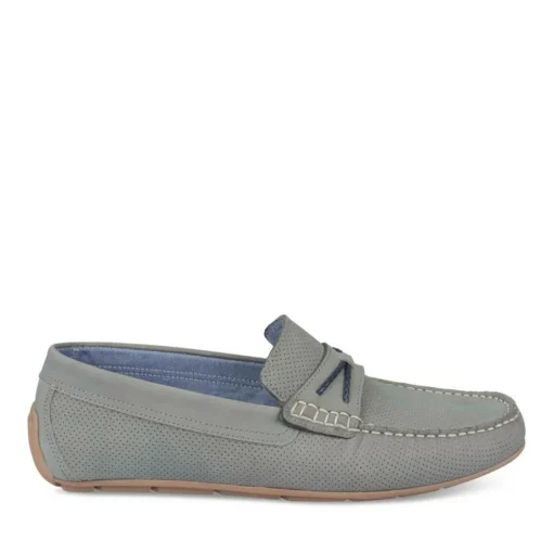 Mocassins GRIS Homme CUIR