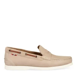 Mocassins GRIS Homme CUIR Motif Uni A Enfiler