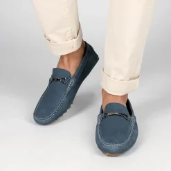 Mocassins JEANS Homme CUIR Motif Uni A Enfiler