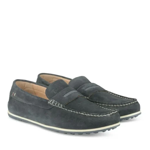 Mocassins JEANS Homme CUIR Motif Uni A Enfiler