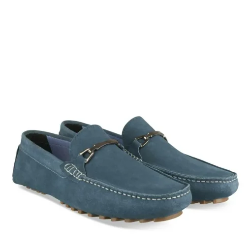 Mocassins JEANS Homme CUIR Motif Uni A Enfiler