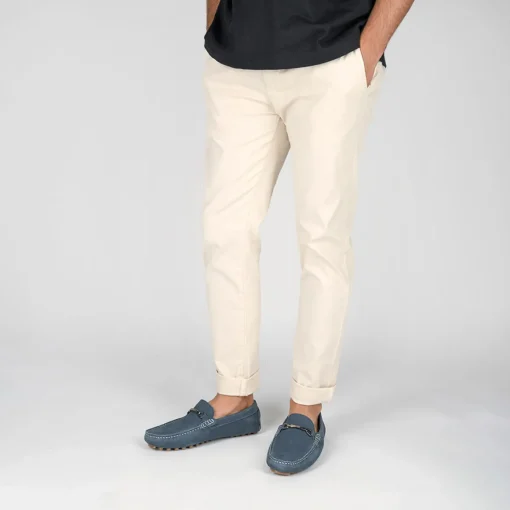 Mocassins JEANS Homme CUIR Motif Uni A Enfiler