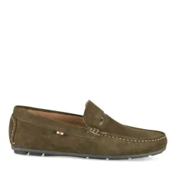 Mocassins KAKI Homme CUIR Motif Uni A Enfiler