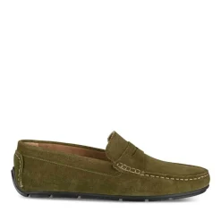 Mocassins KAKI Homme CUIR Motif Uni A Enfiler