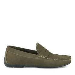 Mocassins KAKI Homme CUIR Motif Uni A Enfiler