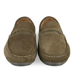 Mocassins KAKI Homme CUIR Motif Uni A Enfiler
