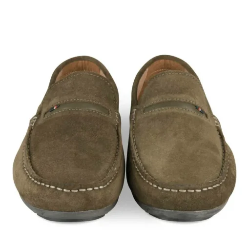 Mocassins KAKI Homme CUIR Motif Uni A Enfiler