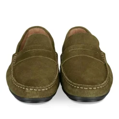 Mocassins KAKI Homme CUIR Motif Uni A Enfiler