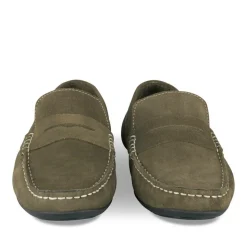 Mocassins KAKI Homme CUIR Motif Uni A Enfiler