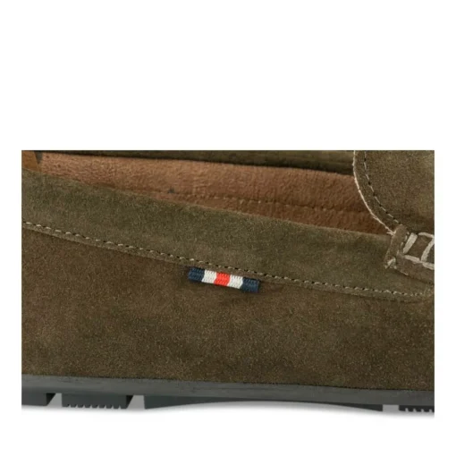 Mocassins KAKI Homme CUIR Motif Uni A Enfiler