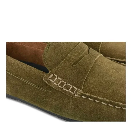 Mocassins KAKI Homme CUIR Motif Uni A Enfiler