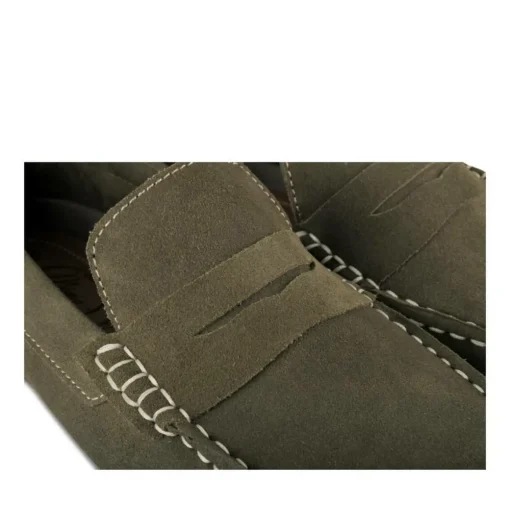 Mocassins KAKI Homme CUIR Motif Uni A Enfiler