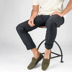Mocassins KAKI Homme CUIR Motif Uni A Enfiler
