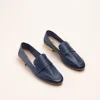 Mocassins MARINE Femme CUIR Motif Uni A Enfiler