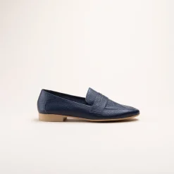 Mocassins MARINE Femme CUIR Motif Uni A Enfiler