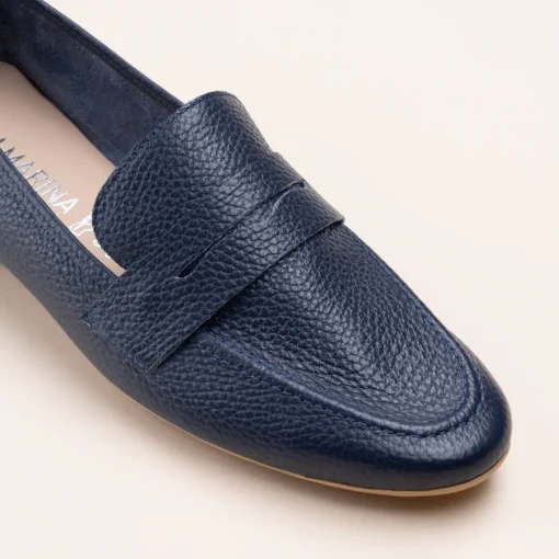 Mocassins MARINE Femme CUIR Motif Uni A Enfiler