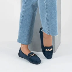 Mocassins MARINE Femme Motif Chaîne A Enfiler