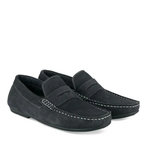 Mocassins MARINE Homme CUIR Motif Uni A Enfiler