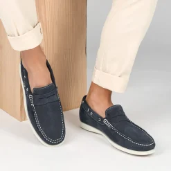 Mocassins MARINE Homme CUIR Motif Uni A Enfiler