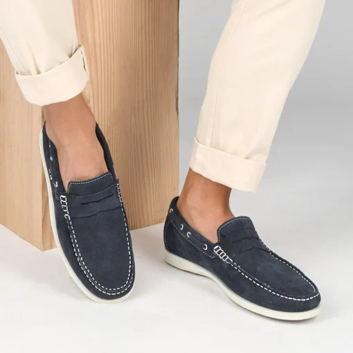 Mocassins MARINE Homme CUIR Motif Uni A Enfiler