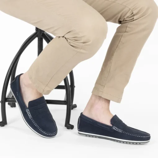 Mocassins MARINE Homme CUIR Motif Uni A Enfiler