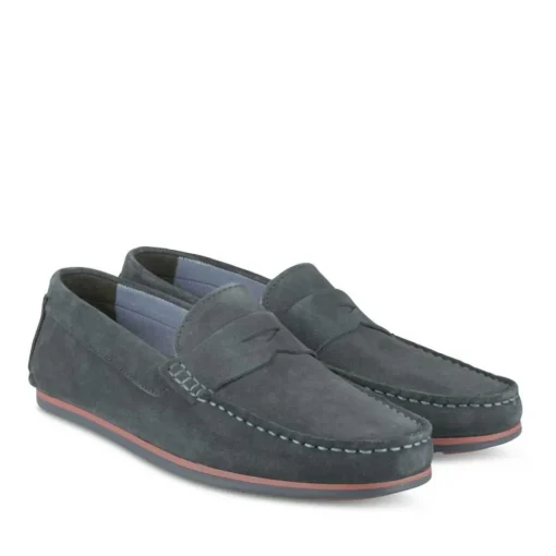 Mocassins MARINE Homme CUIR Motif Uni A Enfiler