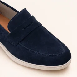 Mocassins MARINE Homme CUIR Motif Uni A Enfiler