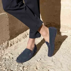Mocassins MARINE Homme CUIR Motif Uni A Enfiler
