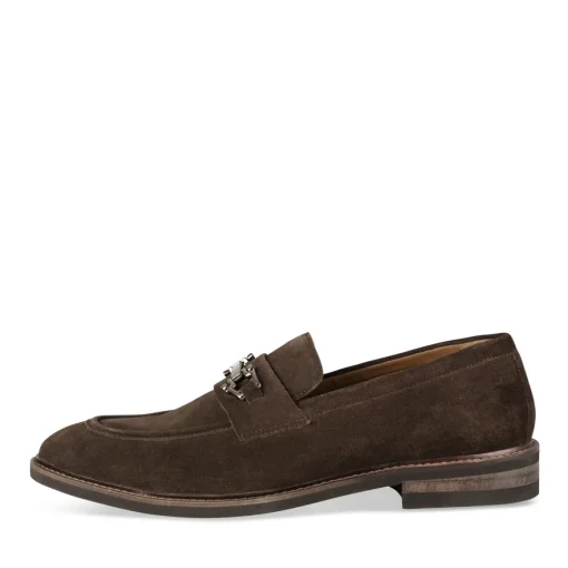 Mocassins MARRON Homme CUIR Motif Uni A Enfiler