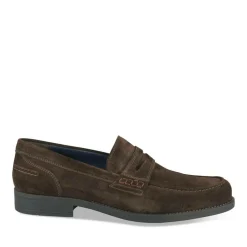 Mocassins MARRON Homme CUIR Motif Uni A Enfiler