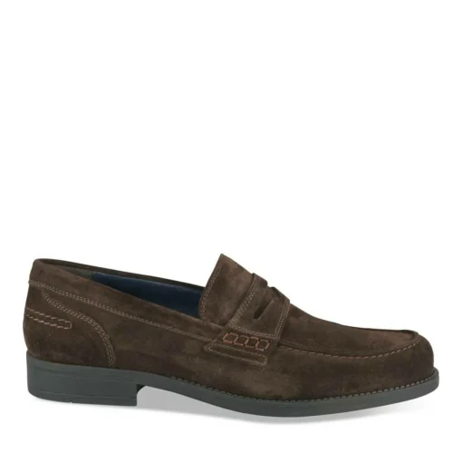 Mocassins MARRON Homme CUIR Motif Uni A Enfiler