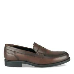 Mocassins MARRON Homme CUIR Motif Uni A Enfiler