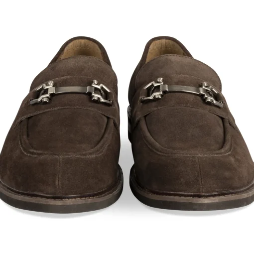 Mocassins MARRON Homme CUIR Motif Uni A Enfiler