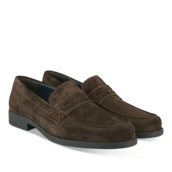 Mocassins MARRON Homme CUIR Motif Uni A Enfiler