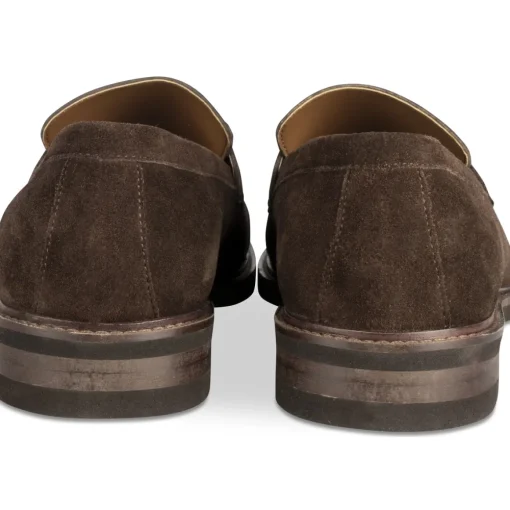 Mocassins MARRON Homme CUIR Motif Uni A Enfiler