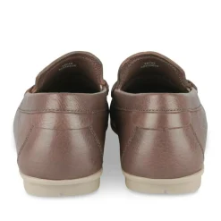 Mocassins MARRON Homme CUIR Motif Uni A Enfiler