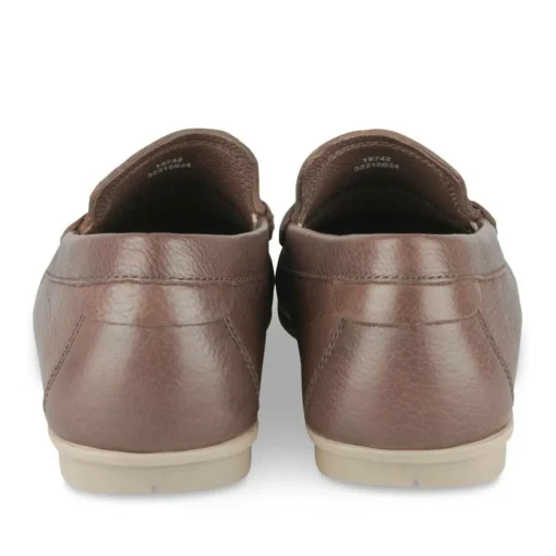 Mocassins MARRON Homme CUIR Motif Uni A Enfiler