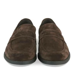 Mocassins MARRON Homme CUIR Motif Uni A Enfiler