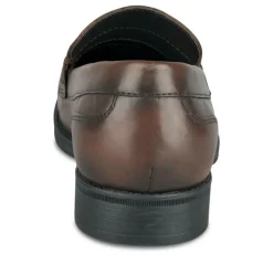 Mocassins MARRON Homme CUIR Motif Uni A Enfiler