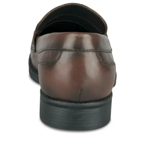 Mocassins MARRON Homme CUIR Motif Uni A Enfiler