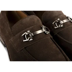 Mocassins MARRON Homme CUIR Motif Uni A Enfiler