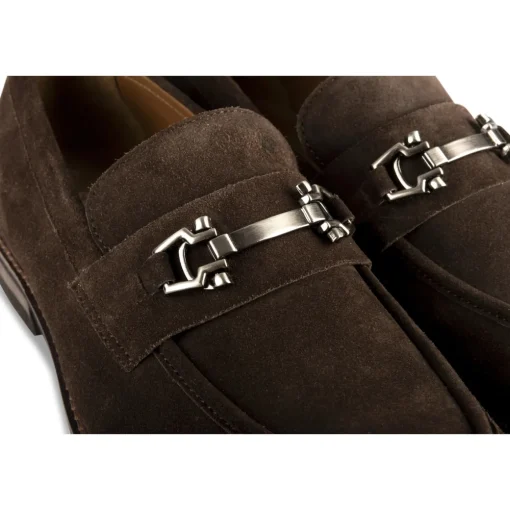 Mocassins MARRON Homme CUIR Motif Uni A Enfiler