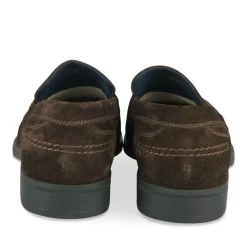 Mocassins MARRON Homme CUIR Motif Uni A Enfiler