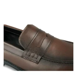 Mocassins MARRON Homme CUIR Motif Uni A Enfiler