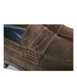Mocassins MARRON Homme CUIR Motif Uni A Enfiler
