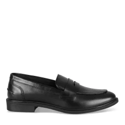 Mocassins NOIR Femme CUIR Motif Uni A Enfiler