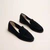 Mocassins NOIR Femme CUIR Motif Uni A Enfiler